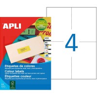 Apli 100758 Lot de 400 Etiquettes DIN A4 multi usage 105 x 148,5 mm Jaune