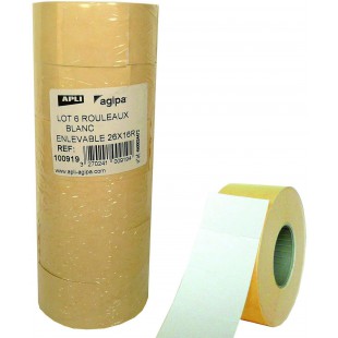rouleaux de 1000 etiquettes adhesif enlevables 26 x 16 mm