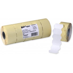 Apli 100927 Lot de 6 Rouleaux de 1000 Etiquettes permanent sinusoidale 32 x 19 mm Blanc
