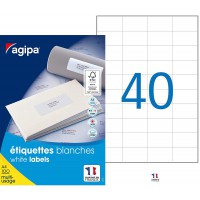 100984 Lot de 4000 Etiquettes DIN A4 multi usage pose express droits 52,5 mm x 29,7 mm Blanc