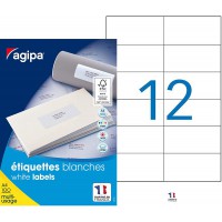 Apli 101032 Boite de 1200 Etiquettes multi-usage A4 105 x 49,39 mm