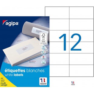 Apli 101032 Boite de 1200 Etiquettes multi-usage A4 105 x 49,39 mm