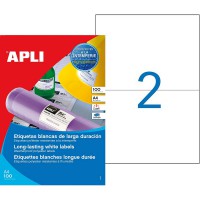 Apli 101167 Lot de 200 Etiquette polyester laser/copieur 210 x 148 mm Blanc