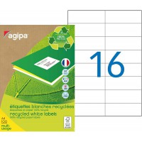 Apli 101190 Boite de 1600 Etiquettes multi-usage recyclee A4 105 x 70 mm Blanc