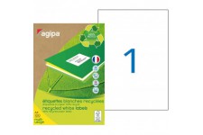 Boite de 100 etiquettes blanches pour imprimante jet d'encre/ laser/copieur 100% recyclees 210x297mm