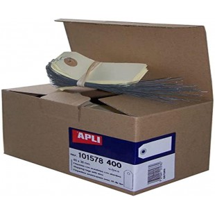 Apli 101578 Lot de 400 Etiquettes americaines avec Fil de fer 80 x 38 mm