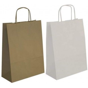 Apli 101649 50 Sacs Kraft, 24cm x 11cm x 31cm, Blanc