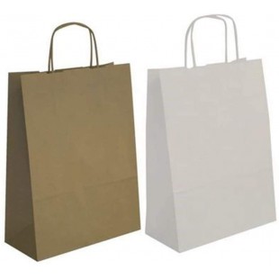 Apli 101650 50 Sacs Kraft, 35cm x 16cm x 40cm, Blanc