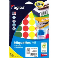 APLI 101827 - Etui 280 pastilles multi-usage couleurs assorties Ø 24 mm