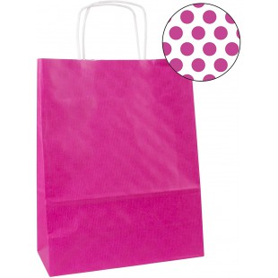 Apli 101838 50 Sacs Kraft, 24cm x 11cm x 31cm, Rose Fuchsia