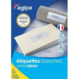 Apli 102419 200 etiquettes Opaques MU, 199.6 x 143.5mm, Blanc