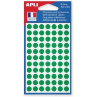 APLI Sachet de 462 etiquettes Gommettes de signalisation Rondes 8 mm Vert