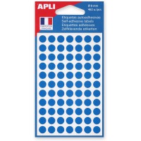 APLI Sachet de 462 etiquettes Gommettes de signalisation Rondes 8 mm Bleu