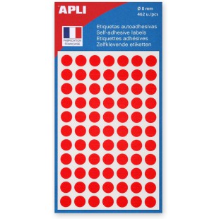 Apli 111833 - Pochette de 462 pastilles rouges Ø 8 mm