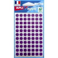 AGIPA Sachets de 462 etiquettes Gommettes de signalisation Rondes 8mm Violet