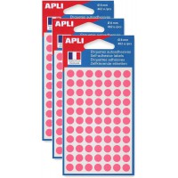 Sachets de 462 etiquettes Gommettes de signalisation Rondes 8mm Rose