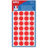 APLI-AGIPA Pastille Adhesive 15mm Pochette lot de 168, ROUGE