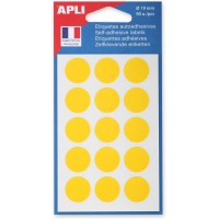 APLI 111963 - Pochette de 90 pastilles de couleur jaune Ø 19 mm