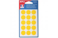 APLI 111963 - Pochette de 90 pastilles de couleur jaune Ø 19 mm