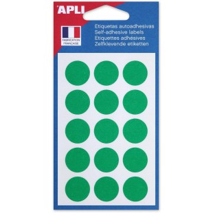 Sachets de 90 etiquettes Gommettes de signalisation Rondes 19 mm Vert