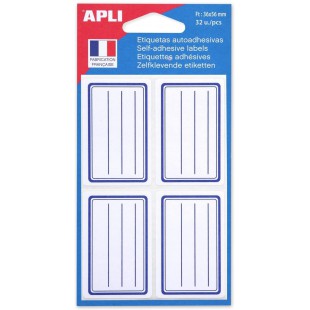 APLI 111977 - Pochette de 32 etiquettes scolaires 36x56 mm
