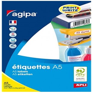 Apli 114004 - etui de 640 etiquettes multi-usage Ø 24 mm - Couleur: Blanc - Coins: Pastilles