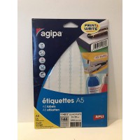 AGIPA Etui A5 ( 16F ) de 2304 etiquettes multi-usage Permanentes 8x20 mm Blanc