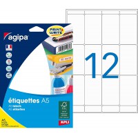 Etui A5 192 etiquettes blanches 56*34 mm