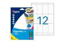 Etui A5 192 etiquettes blanches 56*34 mm