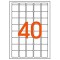 AGIPA Etuis A5 ( 16F ) de 640 etiquettes multi-usage Permanentes 24 x 24 mm Blanc