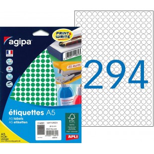Etui A5 2940 etiquettes rondes vertes 8 diam