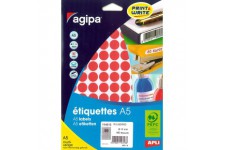 Etui A5 960 etiquettes rondes rouges 15 diam