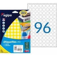 Etui A5 960 etiquettes rondes jaunes 15 diam