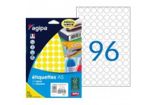 Etui A5 960 etiquettes rondes jaunes 15 diam