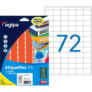 Etui A5 720 etiquettes rouges 16x22 Agipa