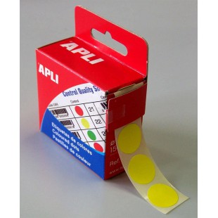 APLI-AGIPA 11749 Pastille Adhesive Diametre 15mm Permanente Lot de 150 JAUNE