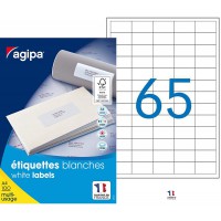 Apli - Boite etiquettes Adhesives Blanches Multi-Usages Coins Droits - Certifie FSC - Anti-bourrage - 38 x 21,2 mm - 6500 etiqu