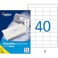 Apli - Boite etiquettes Adhesives Blanches Multi-Usages Coins Droits - Certifie FSC - Anti-bourrage - 48,5 x 25,4 mm - 4000 eti