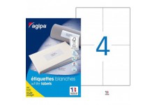 Apli Agipa - Boite etiquettes Adhesives Blanches Multi-Usages - certifie FSC - Anti-Bourrage - 105 x 148, 5 mm - 400 etiquettes 