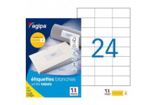 Apli Agipa - Boite etiquettes Adhesives Blanches Multi-Usages - Certifie FSC - Anti-bourrage - 70 x 37 mm - 2400 etiquettes