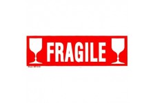 Apli 119208 Lot de 100 Etiquettes Fragile Blanc/verre 190 x 60 mm Rouge