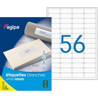 Apli Agipa - Pochette etiquettes Adhesives Blanches Multi-Usages - Coins Arrondis - 50 x 20 mm - Certifie FSC - 1400 etiquettes