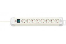 Brennenstuhl Multiprise Premium-Plus Blanche, 8 prises, avec 3m de cable, Fabrication Francaise