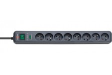 Brennenstuhl Multiprise ECO-LINE Anthracite, 8 prises, avec parasurtenseur et 1,4m de cable (13.500A)