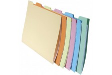 Exacompta - Ref. 337000E - 10 jeux de 6 chemises a  onglets pour tiroir SUPER 210 g/m² - couleurs pastel - chemises certifiees P