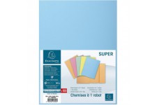 Exacompta - Ref. 348006E - Paquet de 100 chemises semi rigides avec 1 rabat SUPER 160 g/m² - couleurs pastel - chemises certifie