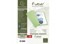 Exacompta - Ref. 410002E - Paquet de 100 chemises rigides Forever® 220 g/m2 - chemises 100% recyclees et certifiees Ange Bleu - 