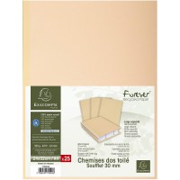 Exacompta - Ref. 770002E - Paquet de 25 chemises rigides a  soufflet dos toile Forever® 320 g/m² - dos de 30 mm - certifiees Ang