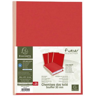 Exacompta - Ref. 770012E - Paquet de 25 chemises rigides a  soufflet dos toile Forever® 320 g/m² - dos de 30 mm - certifiees Ang