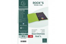 Exacompta - Ref. 800026E - Paquet de 100 sous-chemises ROCK''S 80 g/m2 aux couleurs vives - sous chemises certifiees PEFC - dime